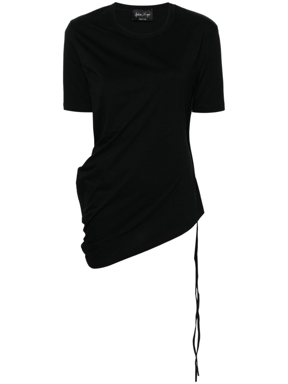 Andrea Ya'aqov Asymmetric Cotton T-shirt In 黑色