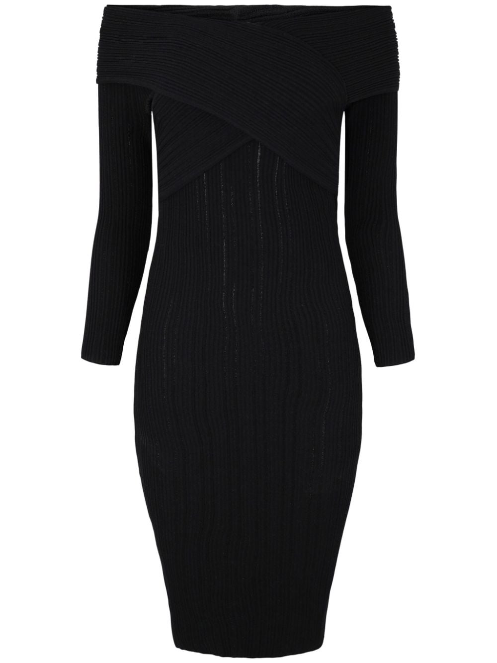 Shop Veronica Beard Soraya Off-shoulder Midi Dress In Black