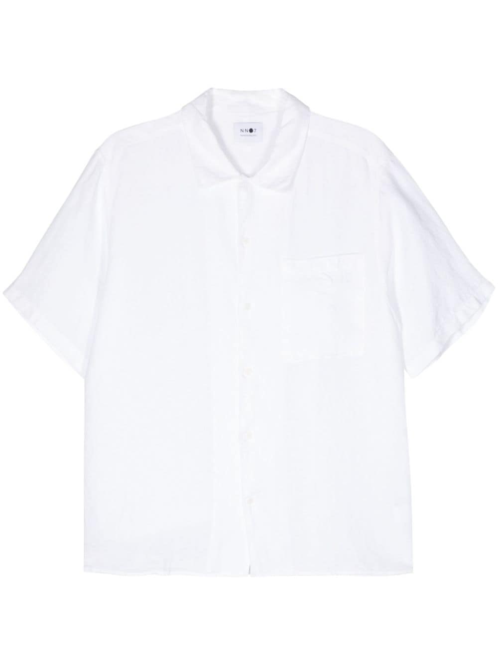 NN07 Julio short-sleeve linen shirt Wit