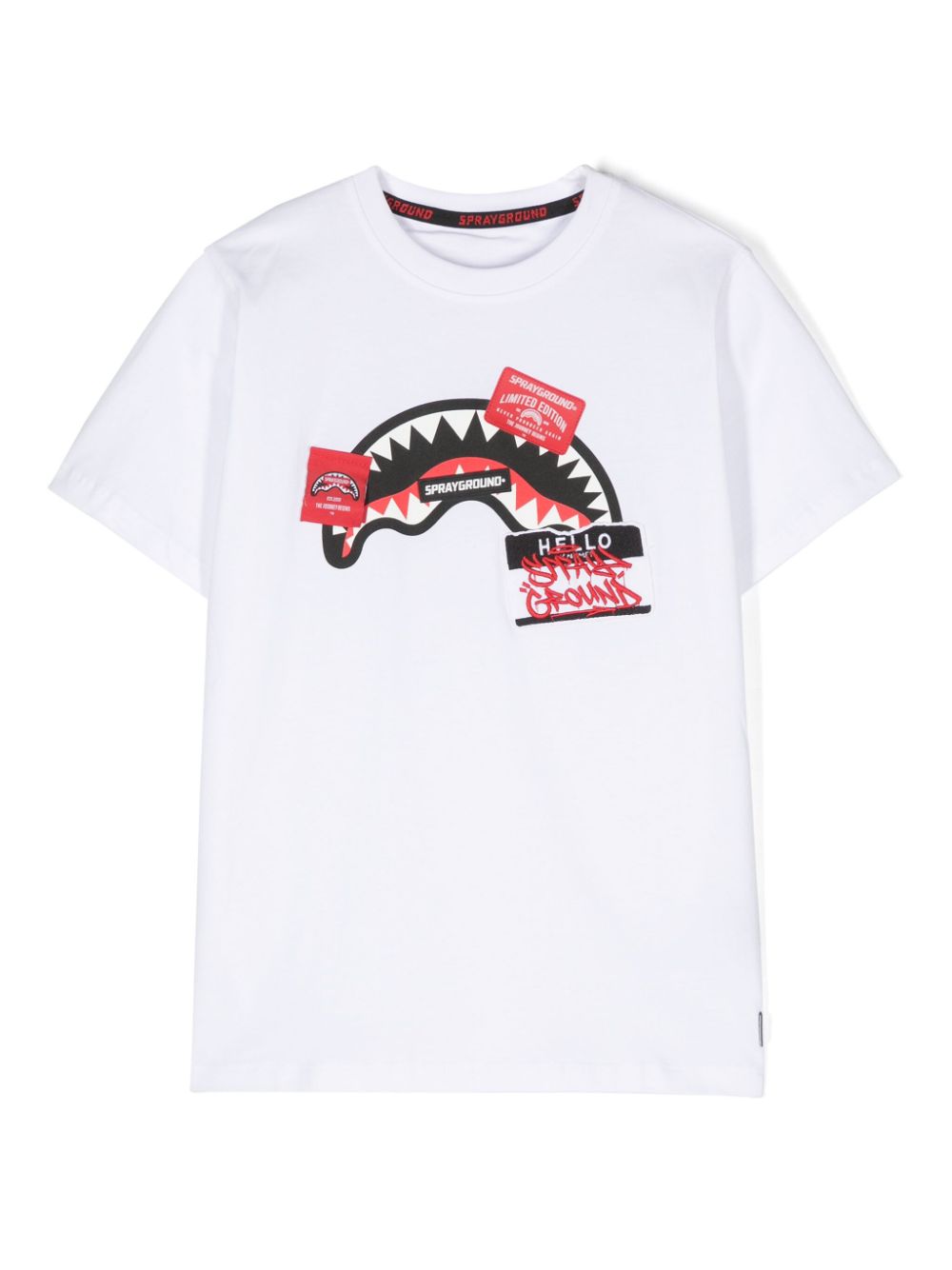 Sprayground Kid Kids' Logo-patch Cotton T-shirt In Multi