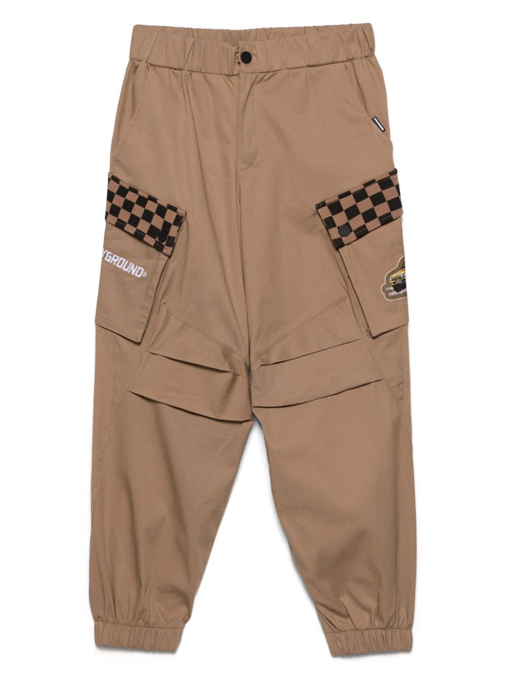 Sprayground Kid Kids' Logo-embroidered Tapered Trousers In Brown