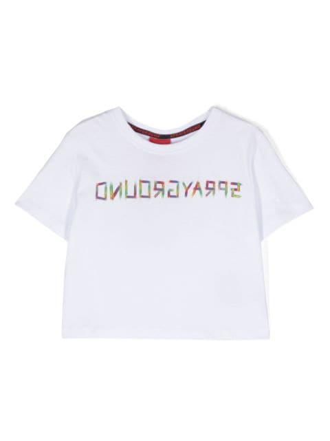 sprayground kid logo-print cotton T-shirt