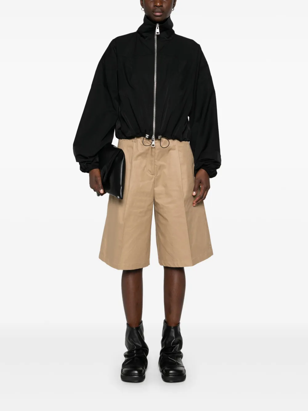 Andrea Ya'aqov cropped bomber jacket - Zwart