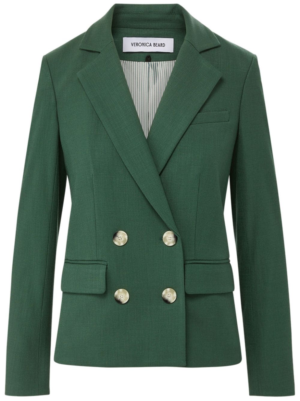 Shop Veronica Beard Battista Double-breasted Dickey Jacket In Green