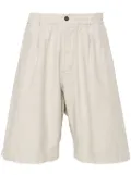 Universal Works Pleated Track cotton shorts - Neutrals