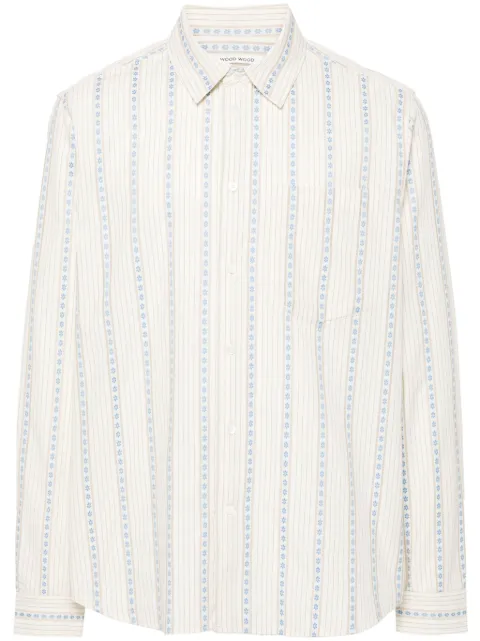 Wood Wood Aster floral-jacquard shirt