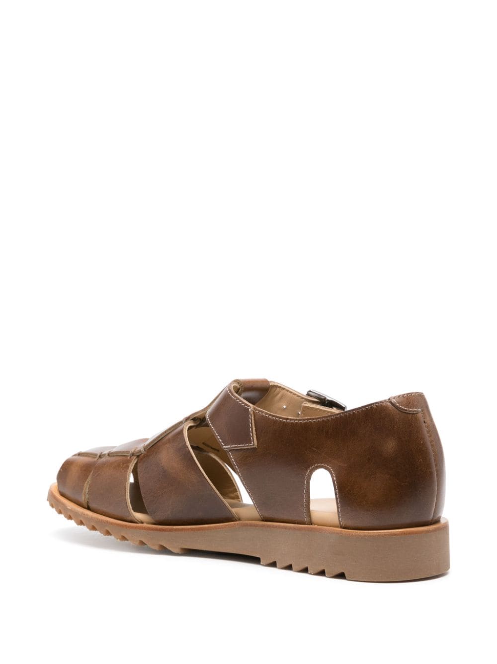 Shop Paraboot Pacific Leather Sandals In Brown