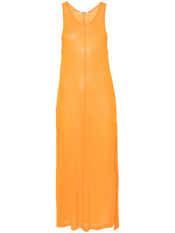 Auralee セミシアー マキシドレス | オレンジ | FARFETCH JP