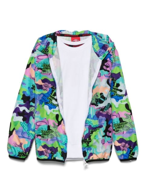 sprayground kid abstract-print jacket with sweatshirt