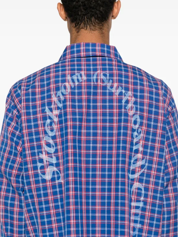 Stockholm (Surfboard) Club チェックネルシャツ STOCKHOLM SURFBOARD CLUB Flynn Appliquéd Checked Recycled