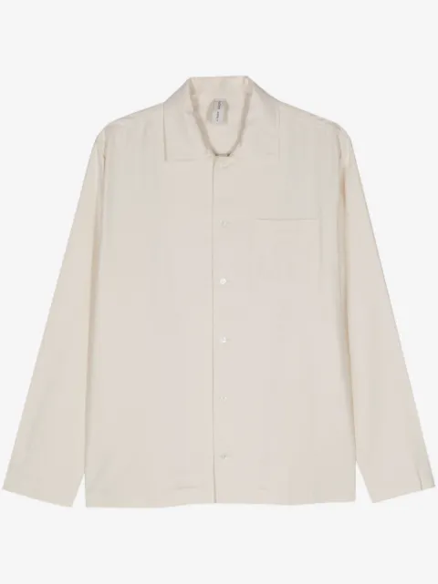 Another Aspect camisa de seda con cuello italiano