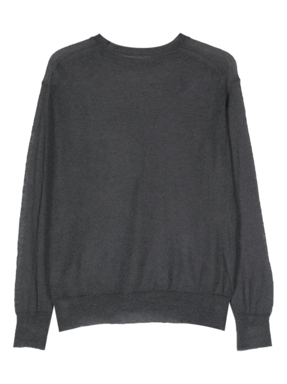 Shop Auralee Semi-sheer Fine-knit Jumper In Grey