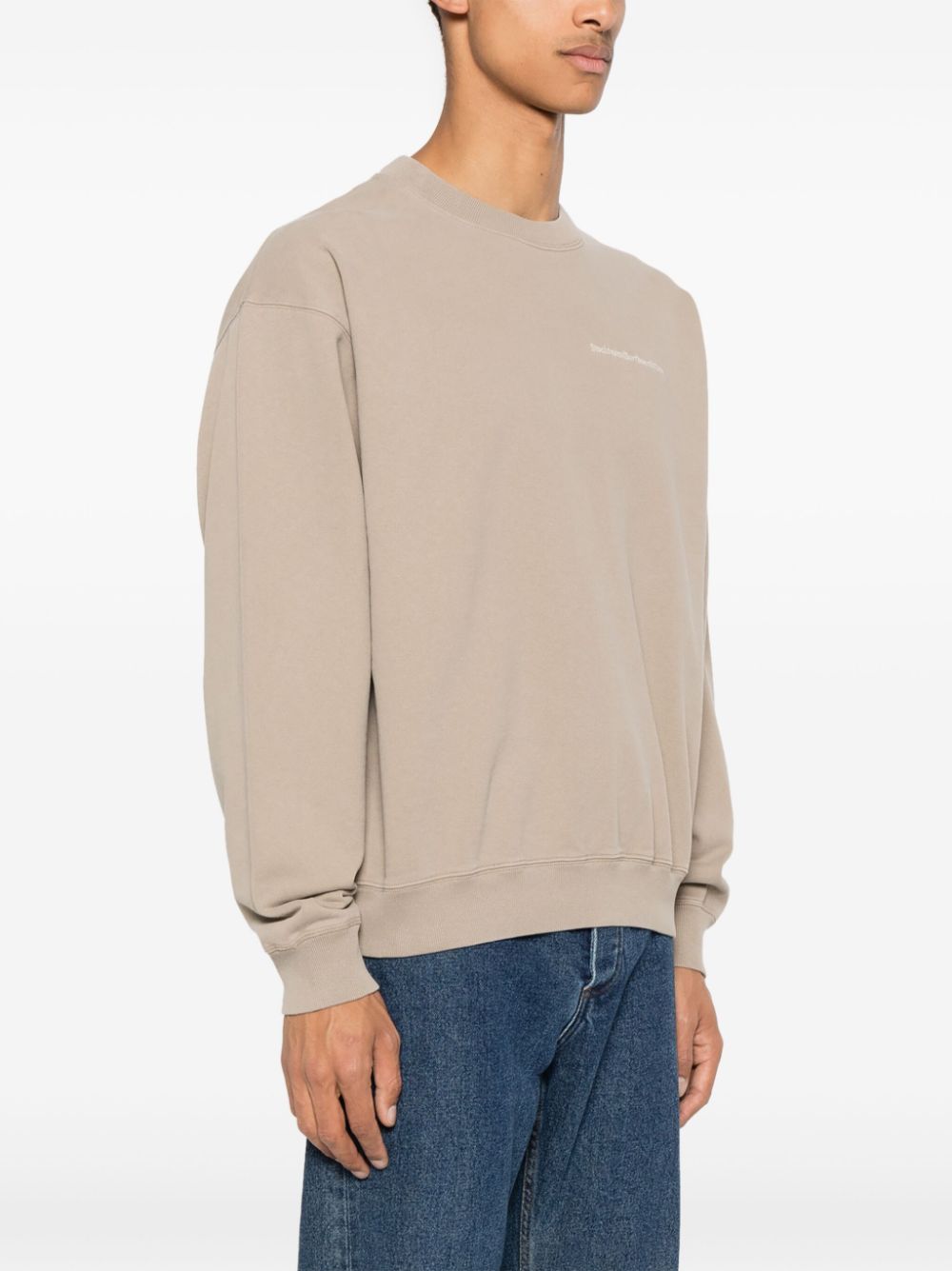 Shop Stockholm Surfboard Club Embroidered-logo Cotton Sweatshirt In Nude