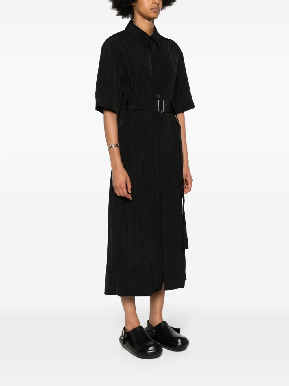 Shop Studio Nicholson Arden Midi Shirt Dress In Black