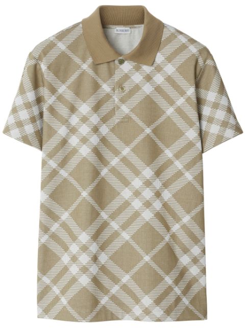 Burberry short sleeve cotton-blend polo Men