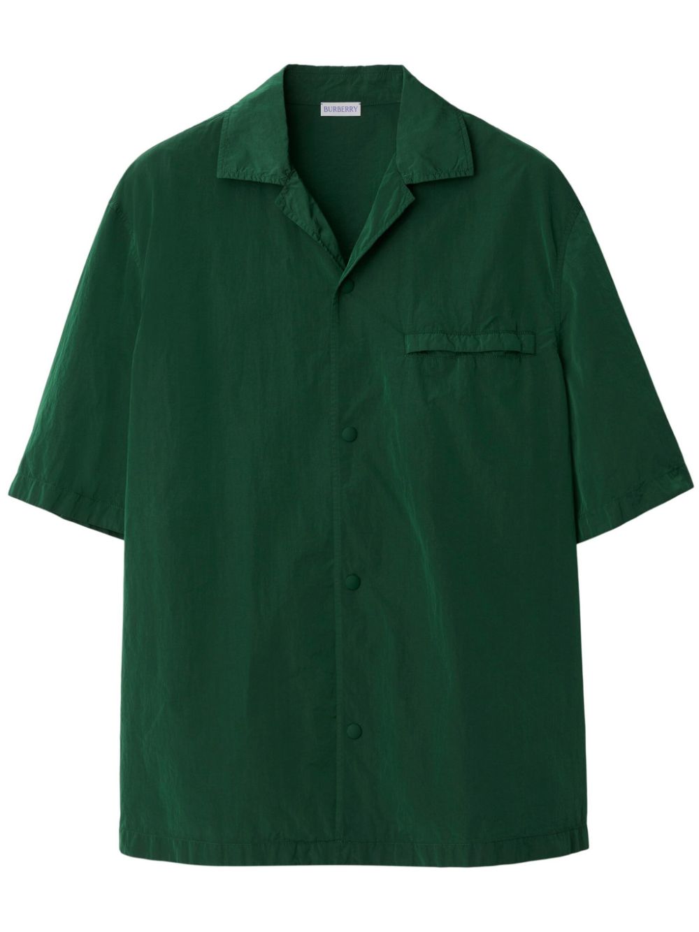 Burberry Short-sleeve Notch-collar Shirt In Green