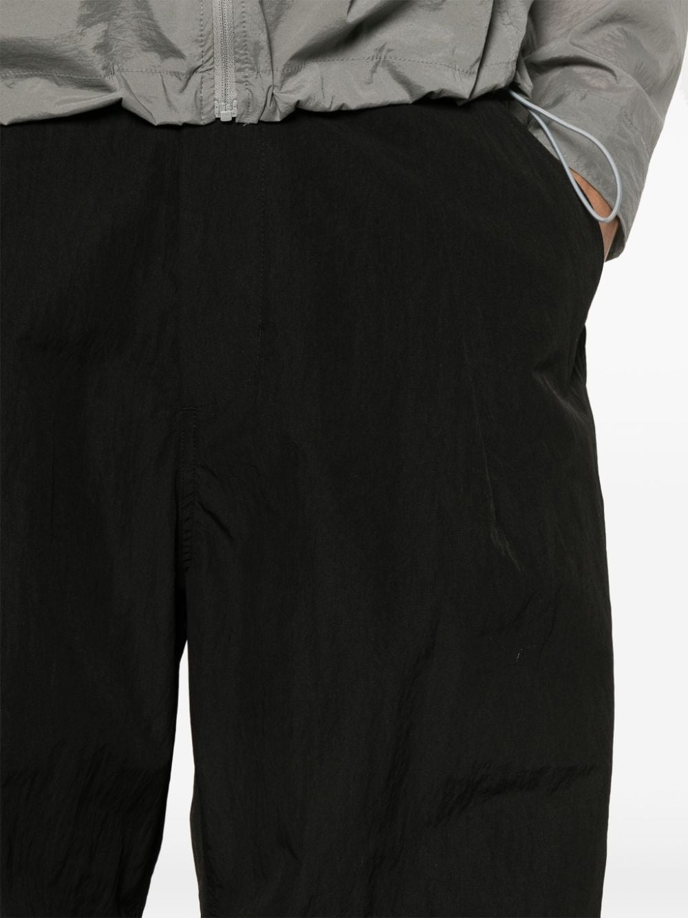 Shop Amomento Ripstop Fatigue Tapered Trousers In Black