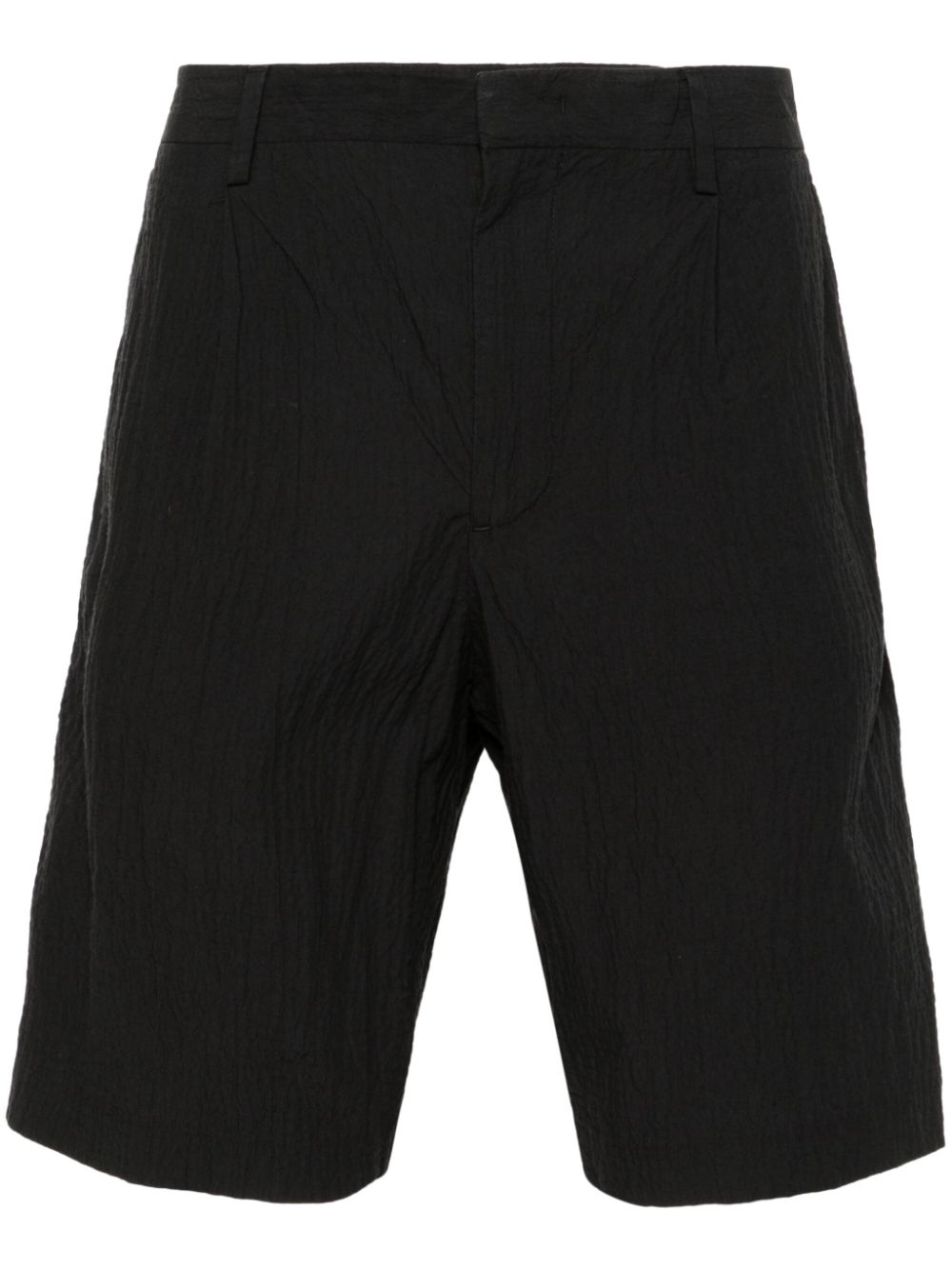 NN07 waffle-textured bermuda shorts – Black