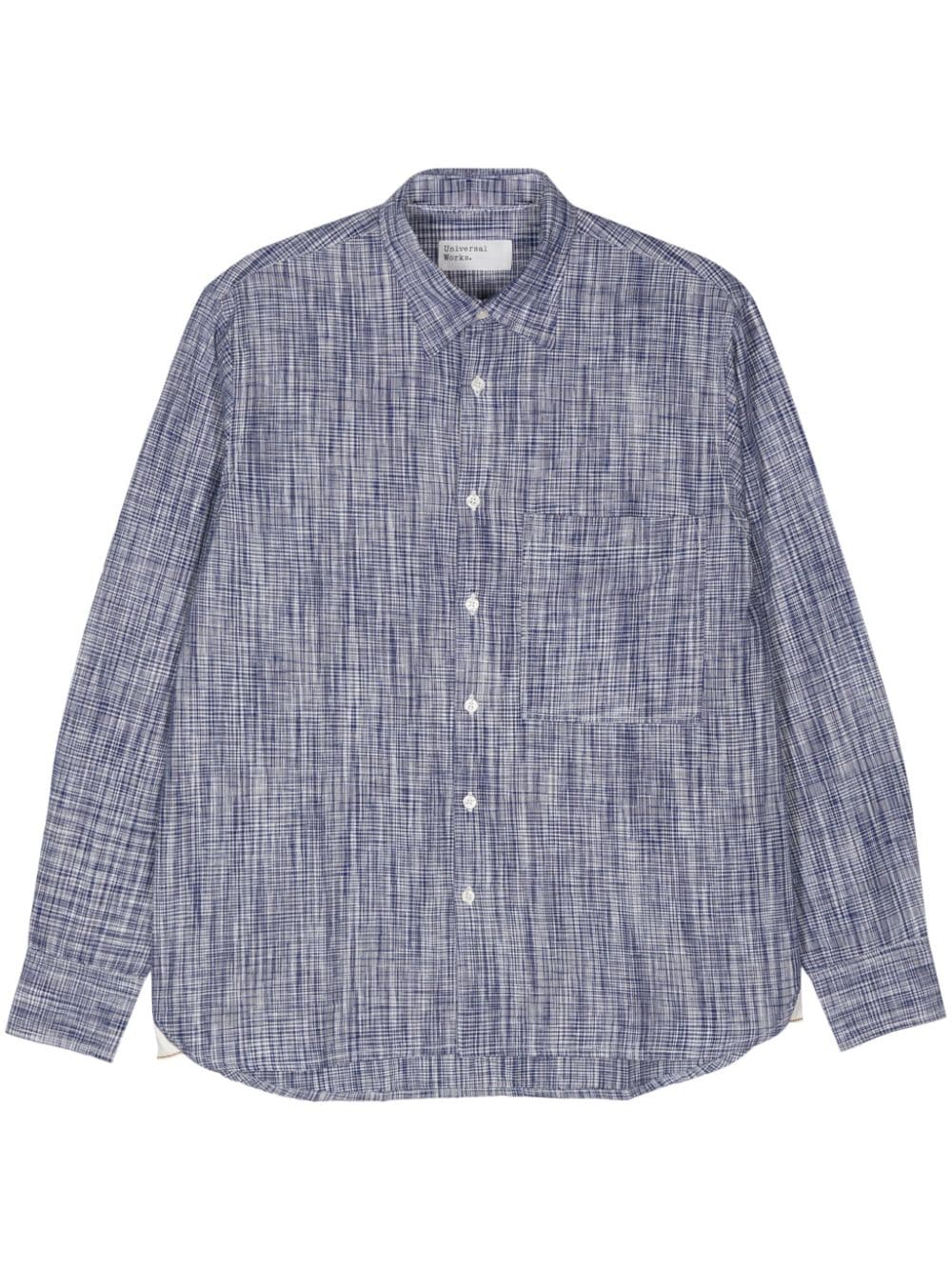 Image 1 of Universal Works  Ocean ikat-pattern cotton shirt