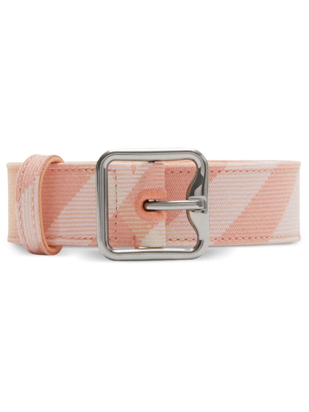 Shop Burberry Checked B-buckle Belt In Rosa