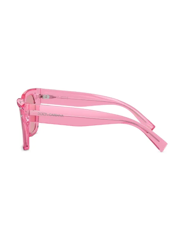 Dolce & Gabbana Pink Transparent Frame Sunglasses Everyday Flower Sunglasses in Transparent pink for Girls  main image 3