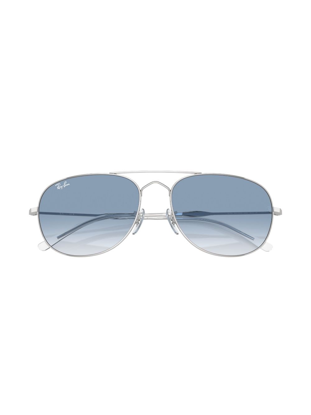 Shop Ray Ban Bain Bridge Pilot-frame Sunglasses In Silver