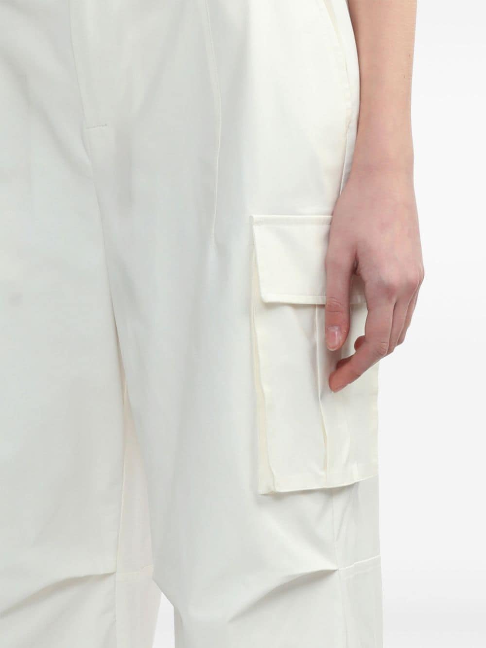 Shop Tout A Coup Drawstring Cargo Trousers In White