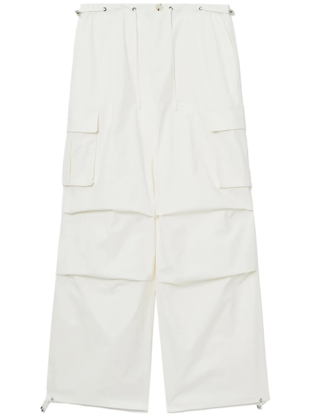 Tout A Coup Drawstring Cargo Trousers In White