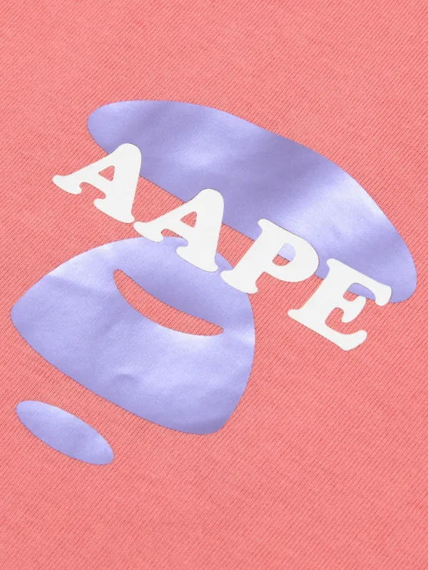 【AAPE by A BATHING APE】サークル ロゴ コットン Tシャツ ♪ AAPE BY *A BATHING APE® logo-print Cotton T-shirt | Pink