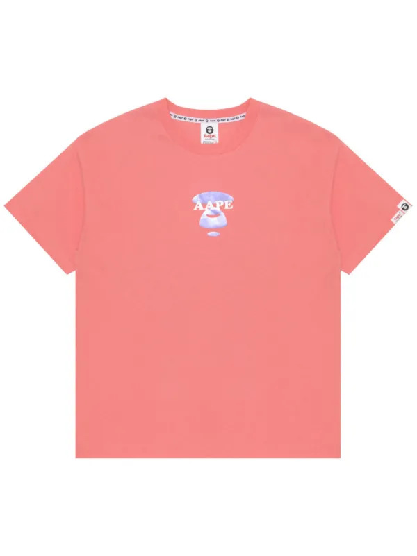 AAPE BY *A BATHING APE® logo-print Cotton T-shirt | Pink | FARFETCH IN