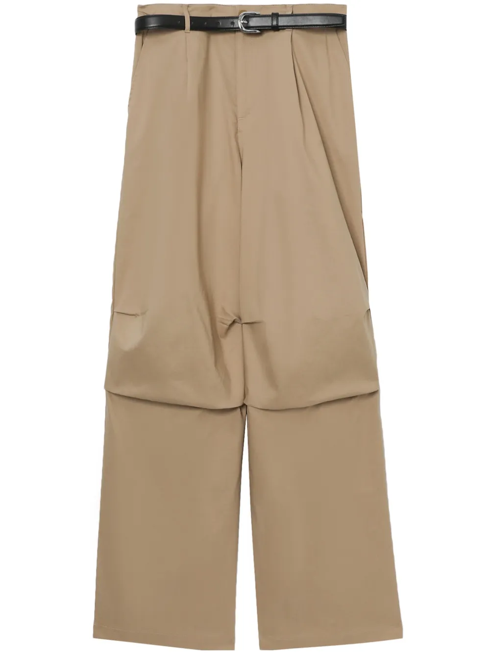 tout a coup Broek met wijde pijpen en ceintuur Beige