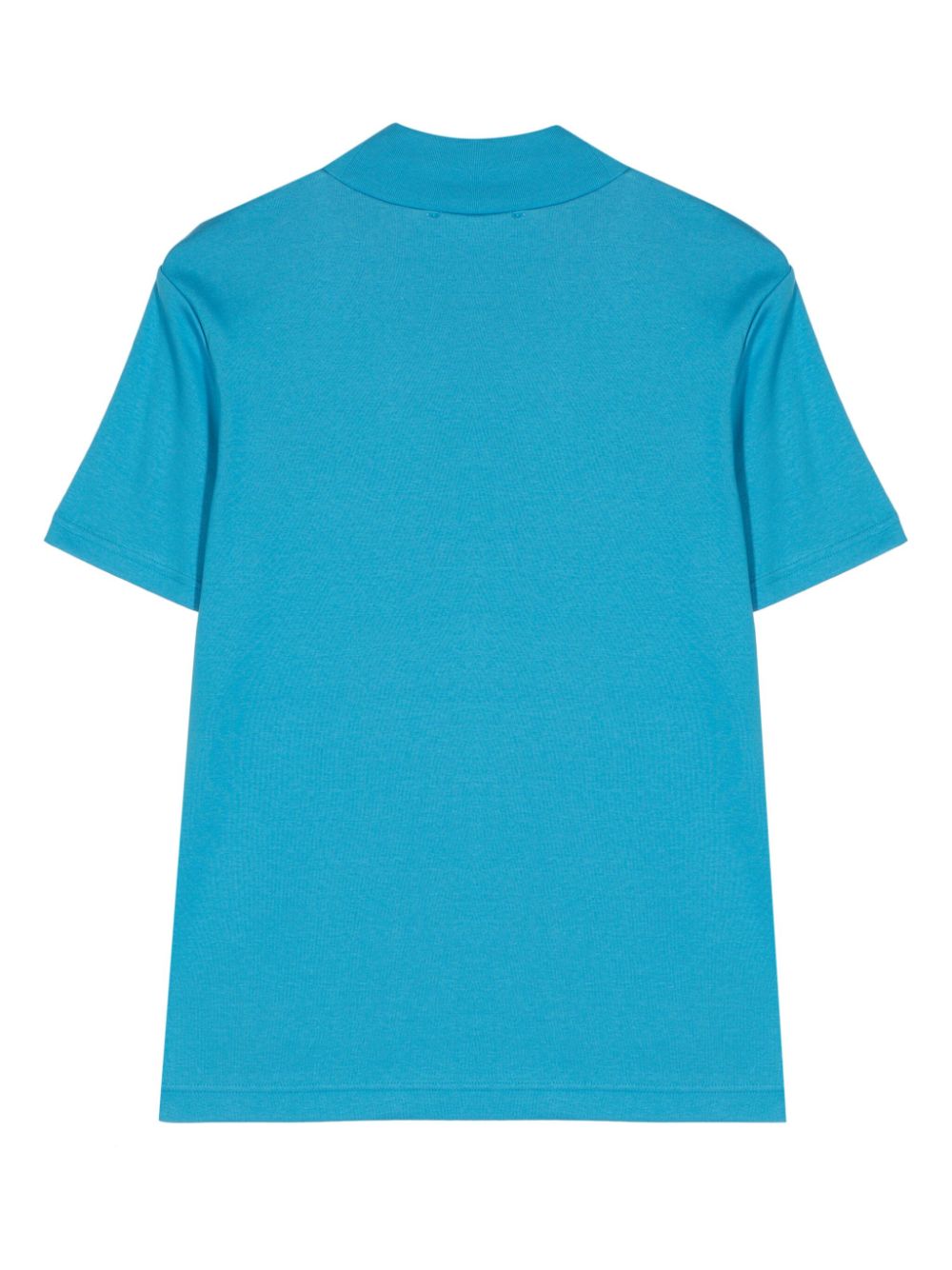 Shop Enföld Stand-neck Compact-cotton T-shirt In Blue