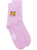 Maison Kitsuné Fox Head logo-intarsia socks - Purple