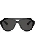 Dolce & Gabbana Eyewear logo-plaque pilot-frame sunglasses - Black
