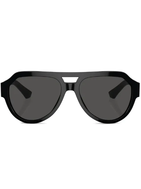 Dolce & Gabbana Eyewear logo-plaque pilot-frame sunglasses