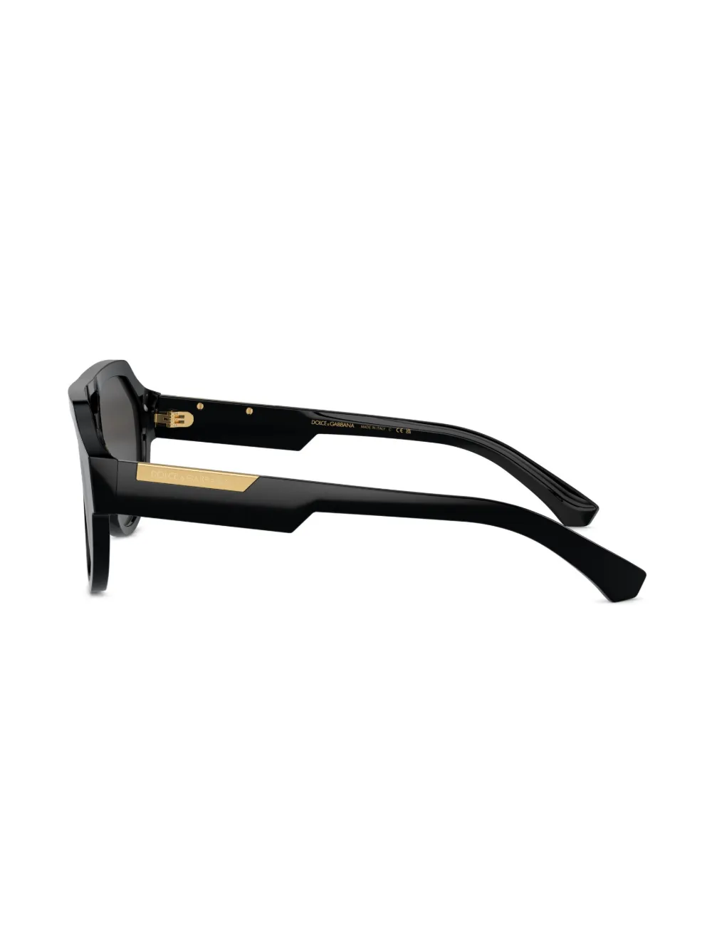 Shop Dolce & Gabbana Logo-plaque Pilot-frame Sunglasses In Black