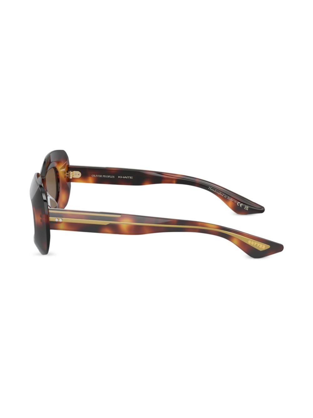 Oliver Peoples x Khaite 1966C zonnebril met rechthoekig montuur Bruin