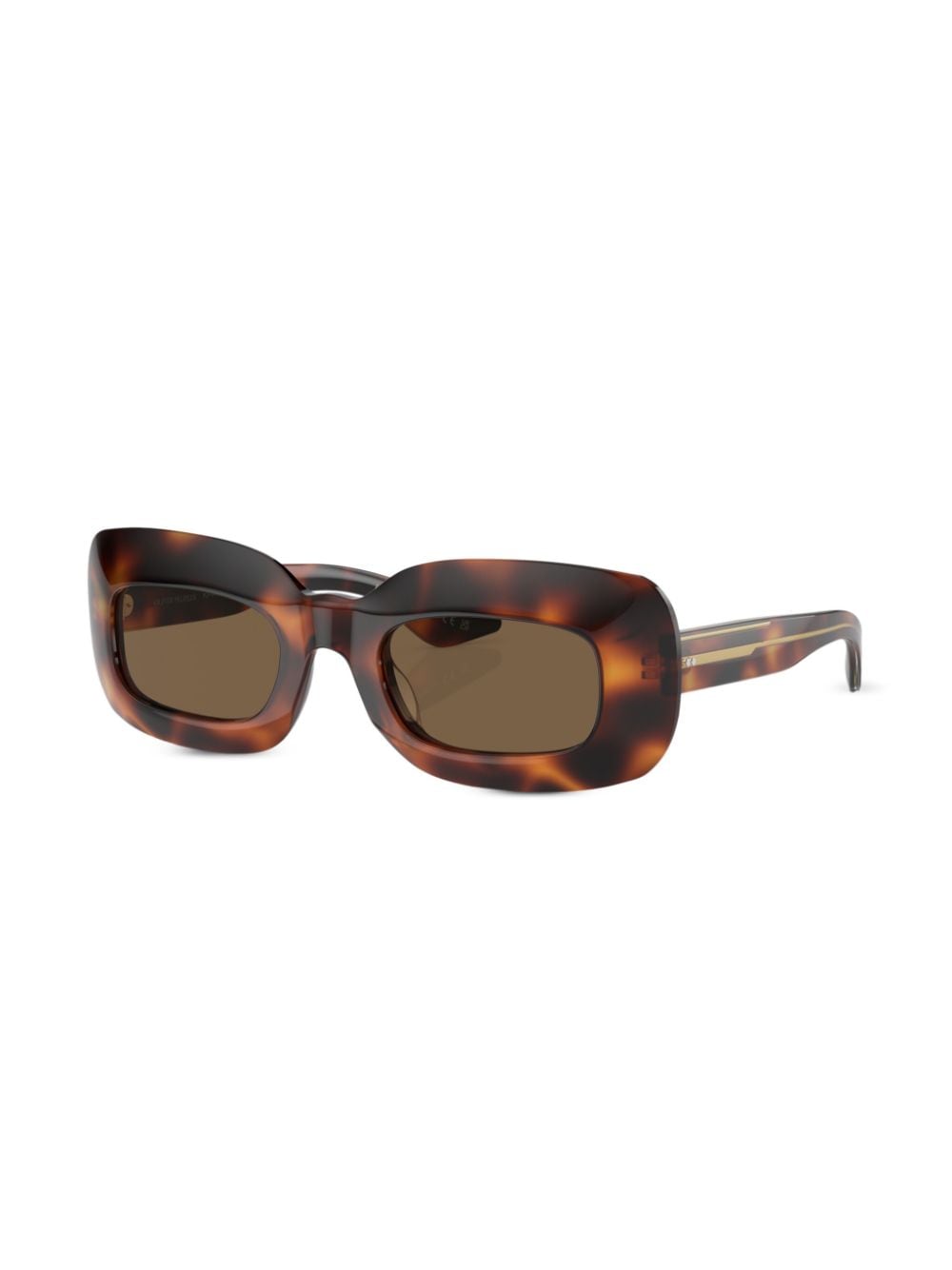 Oliver Peoples x Khaite 1966C zonnebril met rechthoekig montuur - Bruin