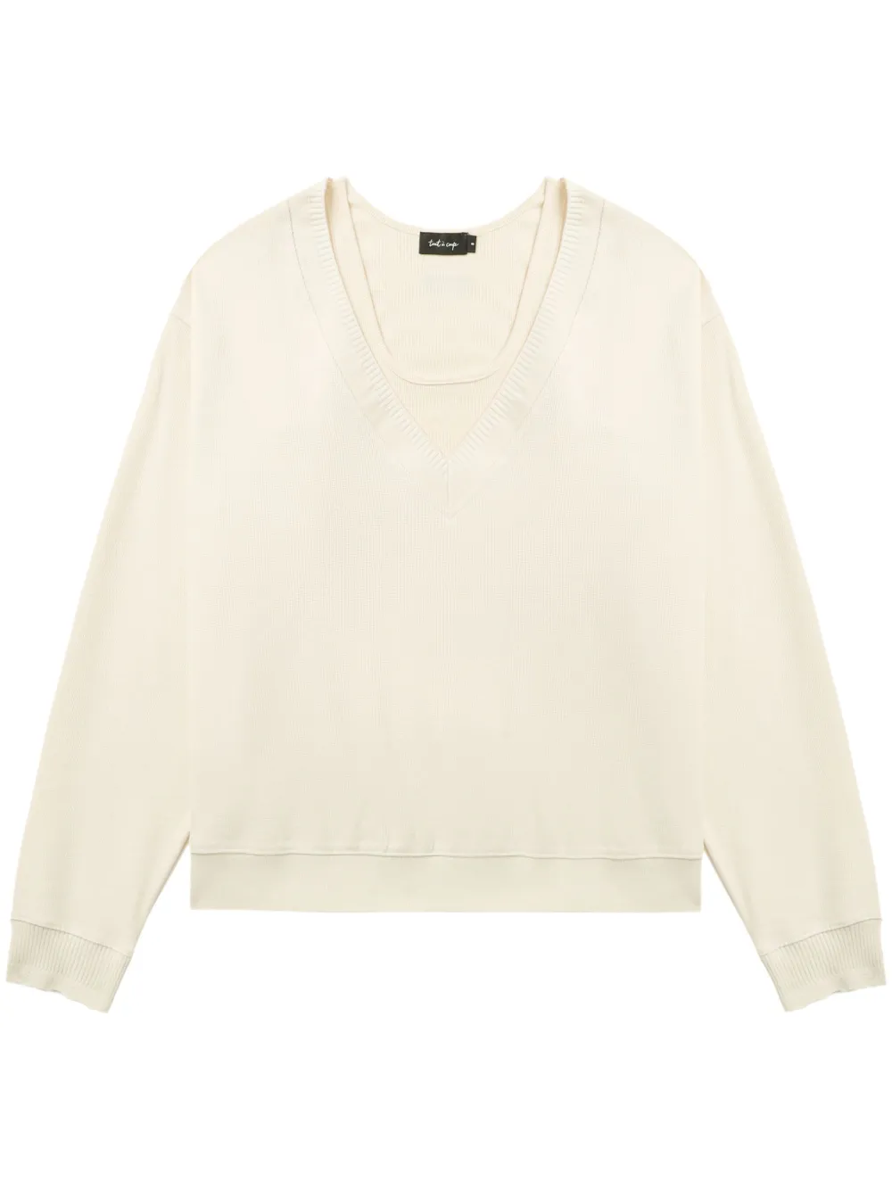 Tout A Coup Drop-shoulder Layered Sweatshirt In White