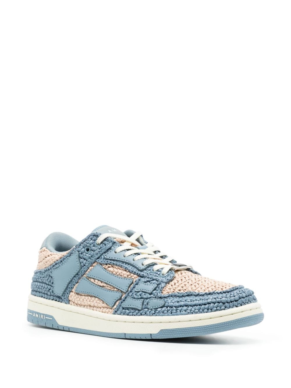 AMIRI Skel woven-raffia sneakers - Blauw