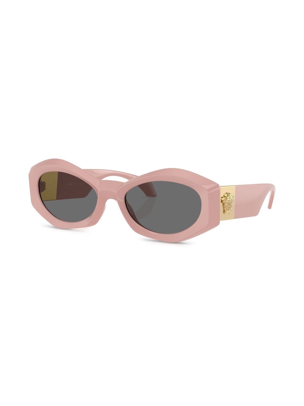 Shop Versace Medusa-plaque Oval-frame Sunglasses In Pink