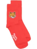 Maison Kitsuné Fox Head logo-intarsia socks - Red