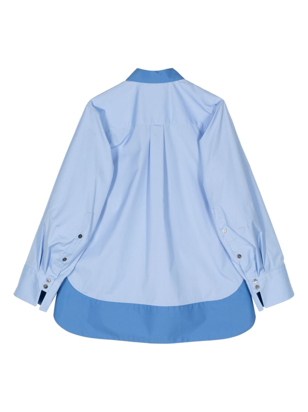 Shop Enföld Solid-sleeve Cotton-blend Shirt In Blue