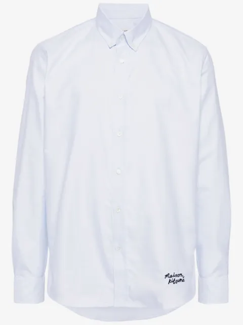 Maison Kitsuné logo-embroidered cotton shirt 