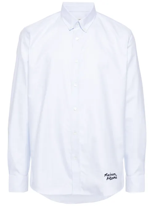 Chemise en coton à logo brodé - Maison Kitsuné - Modalova