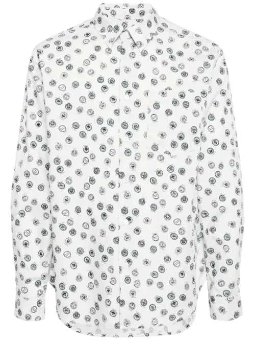 Chemise en coton à imprimé graphique - Maison Kitsuné - Modalova