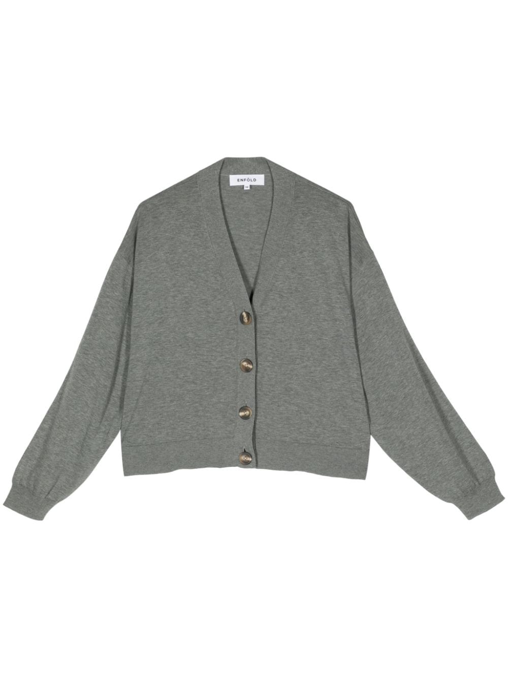 Enföld Fine-knit V-neck Cardigan In Grey