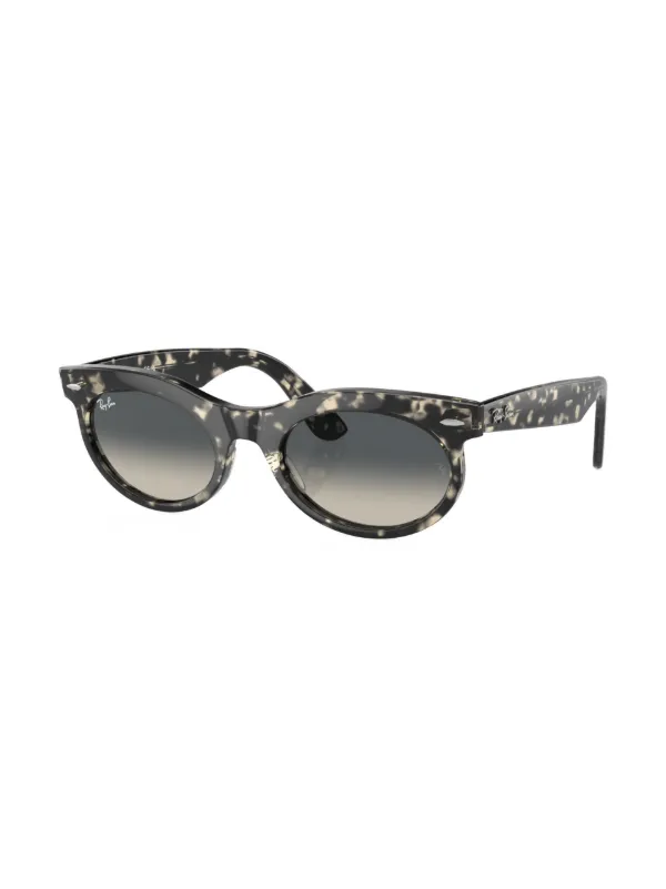 Ray-Ban Wayfarer Oval oval-frame Sunglasses Grey FARFETCH JO