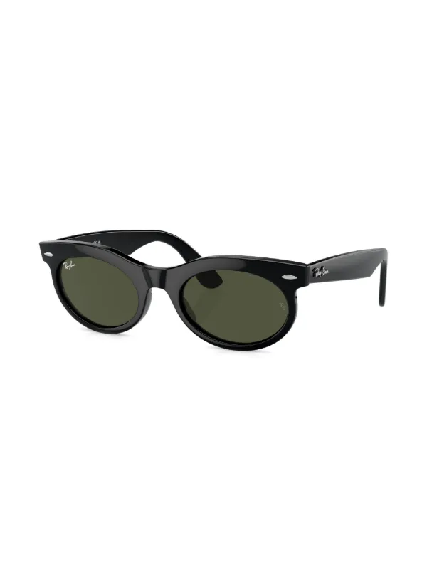 Ray-Ban Wayfarer oval-frame Sunglasses Black FARFETCH MY