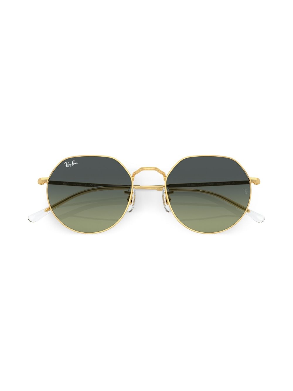 Shop Ray Ban Jack Round-frame Sunglasses In Gold